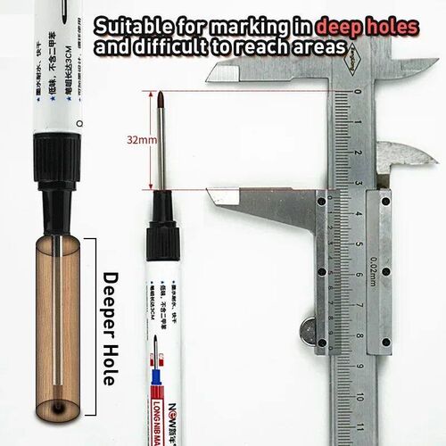 1-8Pcs 4 Colors 32mm Deep Hole Marker Pens Bathroom Waterpro