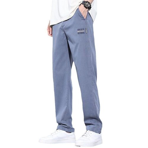 2025 Jeans Mens Ice Silk Straight Tube Loose Casual Youth S