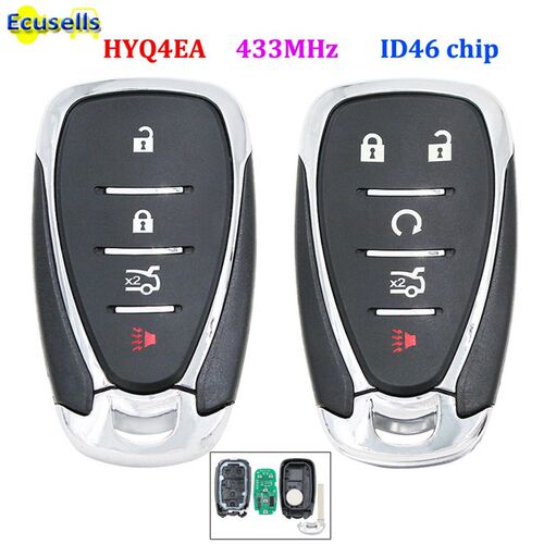 Smart 4/5 Button Remote Key Fob 433MHz with ID46 Chip for Ch