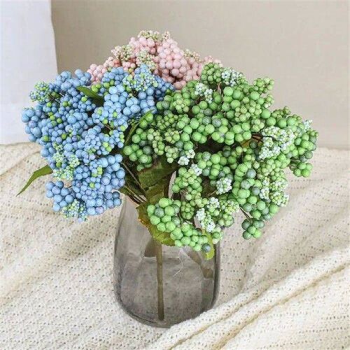 Plastic Artificial Berry Flowers Bouquet Realistic
