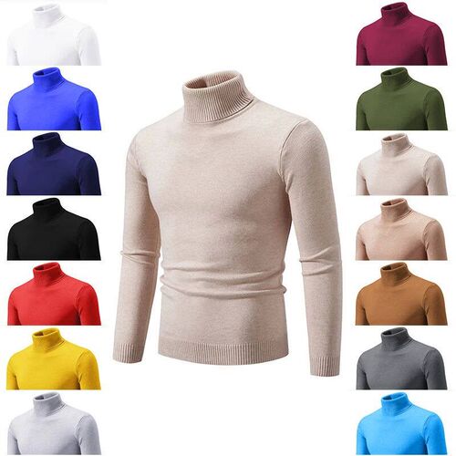 Autumn/Winter New Sweater Mens High Collar Elastic Thin