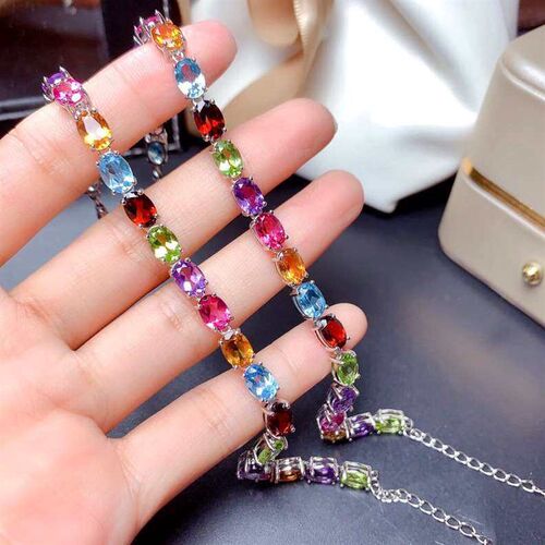 Artificial Rainbow Colorful Tourmaline Color teasure Brlet W
