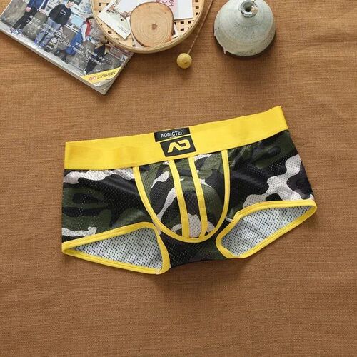Mens nylon mesh breathable cool Camouflage underwear addict