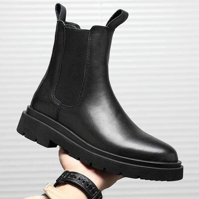 2021 Autumn New Chelsea Boots for Men Black Boots Platform S