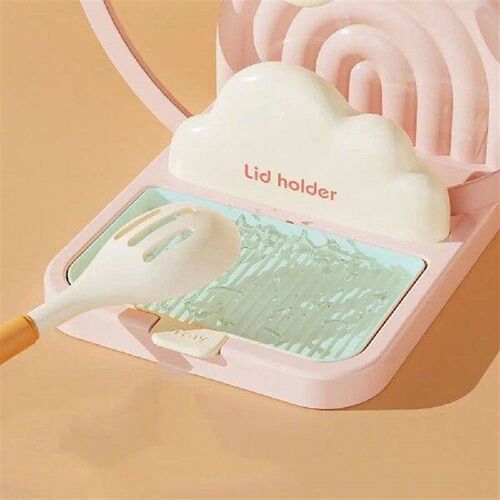 Plastic Suction Cup Pot Lid Rack Space Saving with Water
