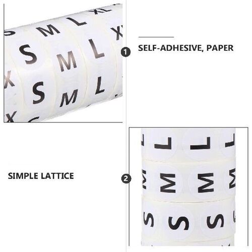 3500pcs Clothing Size Stickers Self Adhesive Round Labels