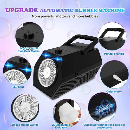 Bubble Machine Upgrade Bubble Blower,20000+ Bubbles Per Minu