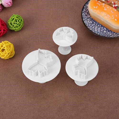 3Pcs Christmas Baking Mold Butterfly Fondant Cookie Cake Sug