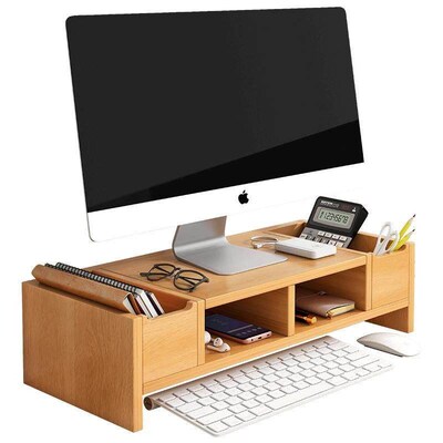 Desktop Computer Laptop Elevated Monitor Bracket Base Stand