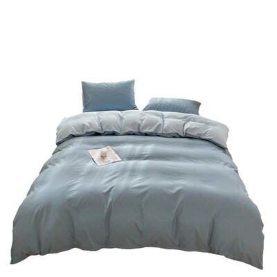 Solid lor Four-piece Simple Washed Sanding Quilt ver Ins Sty