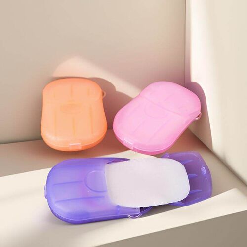 Travel disposable soap sheets in a soap box, portable petal-