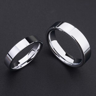 High Polished Silver Color Tungsten Wedding Rings for Couple