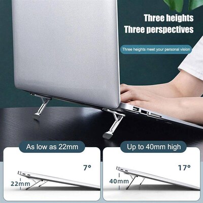 Xnyocn Laptop Stand Aluminum Alloy Folding Holder 3 Height A