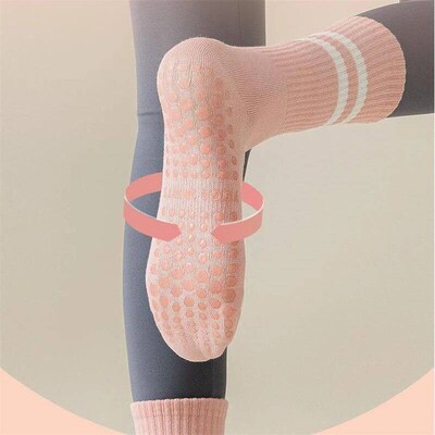 3pairs Yoga Anti-skid Yoga Socks Grips Mid-tube Bottom Breat