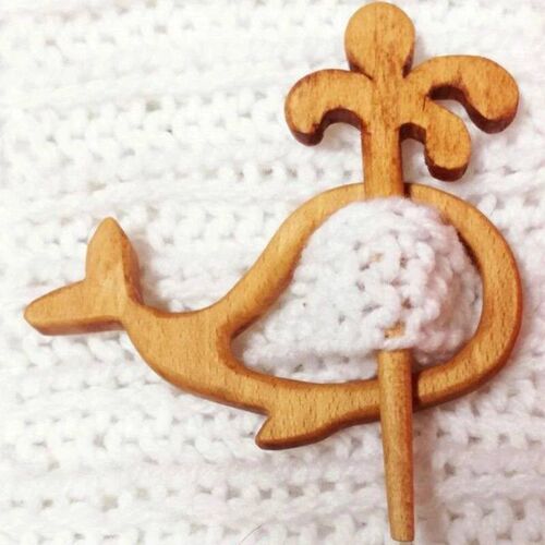 Brooch Pin with Wooden Animal Pattern Diy Craft Badge Cartoo