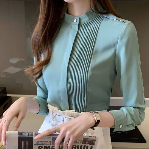 Long Sleeve Chiffon Blouse Shirt Tops Blouse Women Blusas Mu