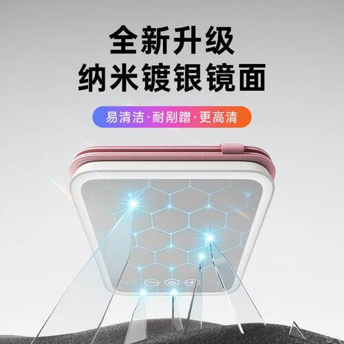 Foldable LED Makeup Mirror with Light for Student Dormitory