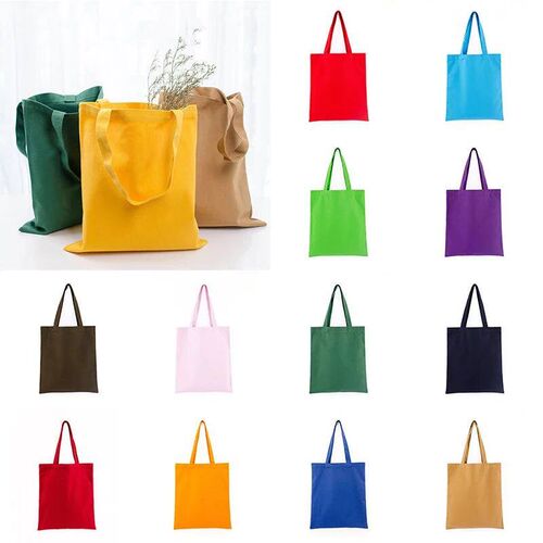 Eco-Friendly Shopping Bags Women Solid Canvas Bags Casual To