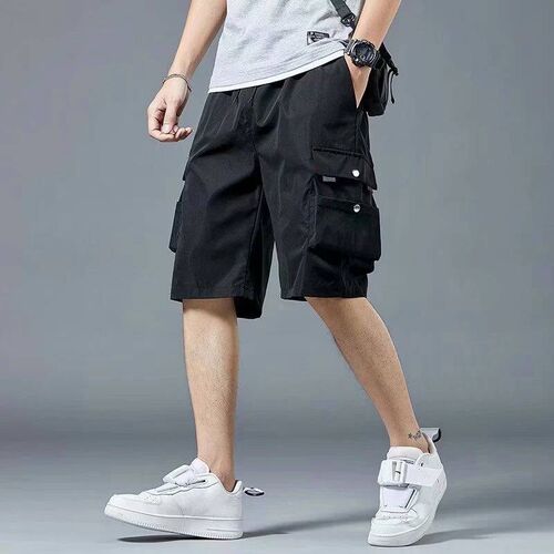Summer Casual Shorts Mens Fashion Loose Pants Solid Color M