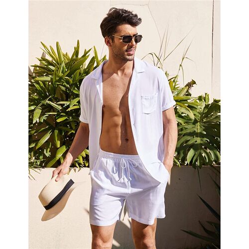Mens Linen Short-sleeved Shirt Suit Linen Loose Casual tton