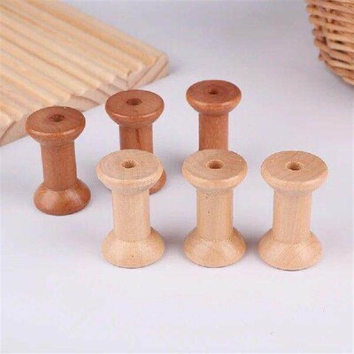 3pcs Wooden Bobbins Vintage Sewing Spools Wooden Spools
