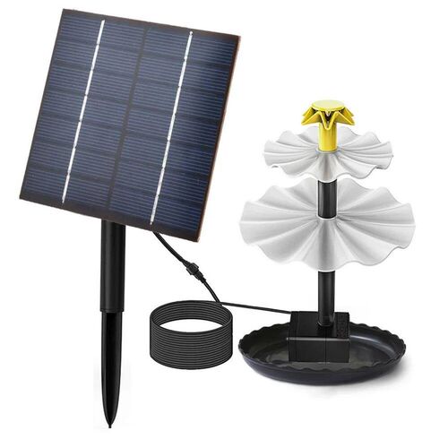 3 Tiered 3.5W Fountain Pump with Solar Panel Solar Bird Bath