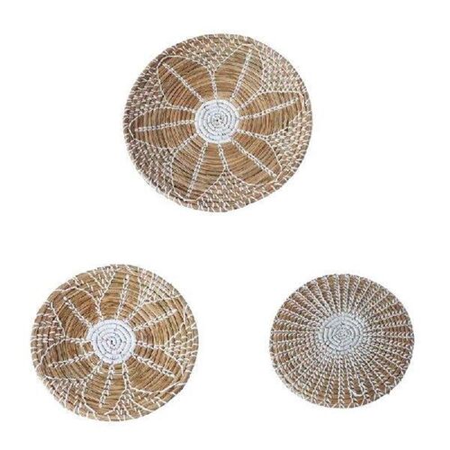 Wall Art Hanging Decor Woven Seaweed Plates Creative Round
