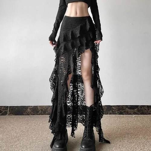 Gothic Skirt 2000s Summer Womens Clothes Gyaru Kpop Sreetwe