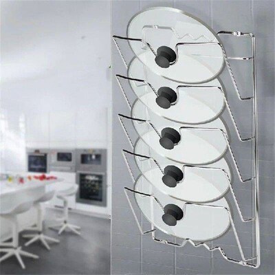 Kitchen Organizer Rack Wall Hanging Pot Cover Rack