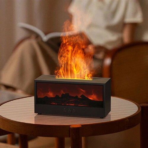 Dynamic Flame Fireplace Essential Oil Diffuser with Remote