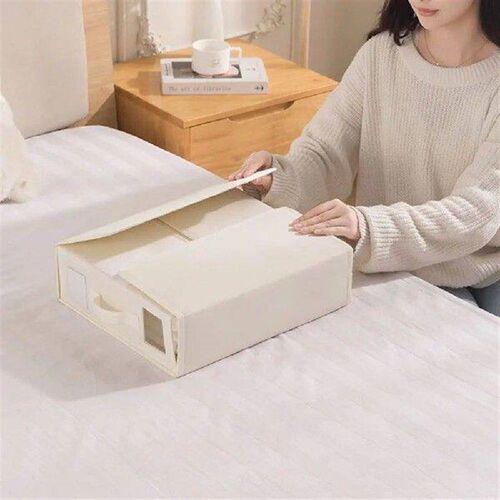 Bed Sheet Set Storage Box with Handle Fabric Visual Window