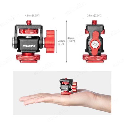Monitor Mount Holder Tripod Head with Cold Shoe Mount Adapte