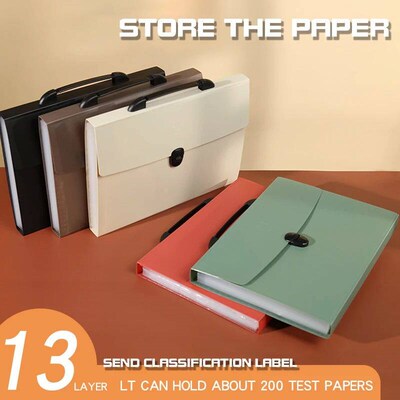 A4 File Folder 13 Layers OG Fashion Storage Bag Test Paper D