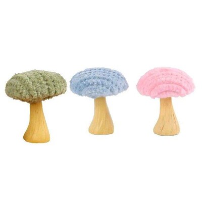 Cute Plush Mushroom Statue Colorful Realistic Gypsum Small