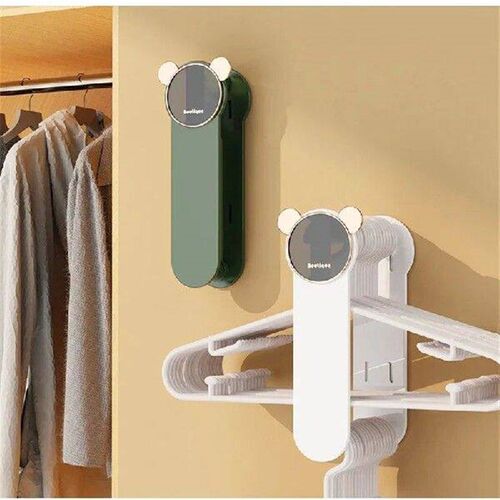 Bear Telescopic Clothes Hanger Storage Rack Non punching