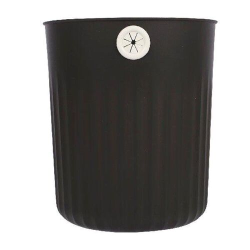 Round Trash Can Garbage with Lid Black Toilet Bin High