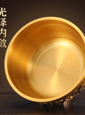 铜聚宝盆招财摆件铜制元宝聚财存钱罐黄铜米缸大号客厅装饰品
