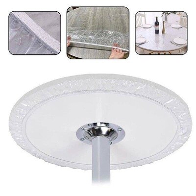 New  Transparent Waterproof Round Elastic Edged Table Cover