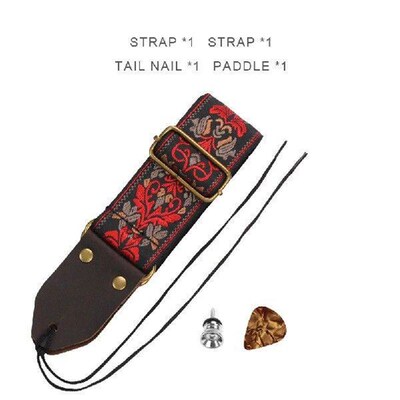 Guitar Shoulder Strap Adjustable 5cm Width Embroidered