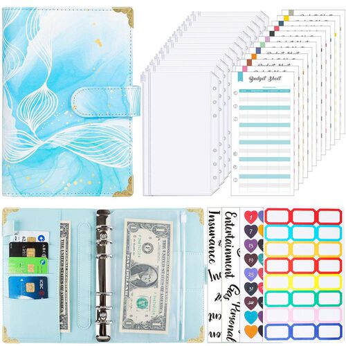 A6 Colorful Money Budget Planner Binder With Zipper Envelope