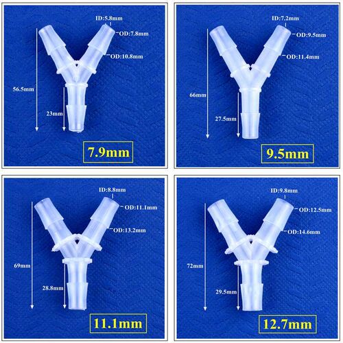 5~200pcs 2.4~12.7mm PP Y-Style Tee Connectors Aquarium Tank