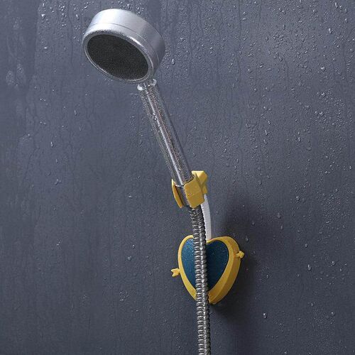 No-drill heart-shaped shower bracket with adjustable swivel