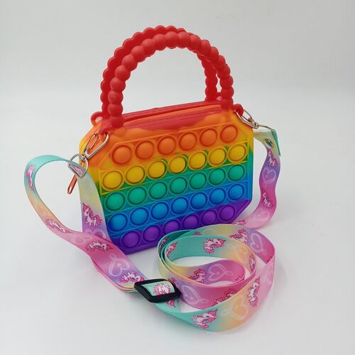New Pop Fidget Toys It Silicone Push Bubble Crossbody Bag Se