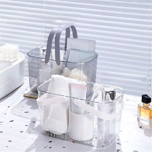 Bottom Hollow Bathroom Storage Basket With Transparent