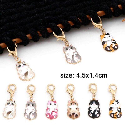 Cute Multicolor Cartoon Cat Knitting Stitch Markers Crochet