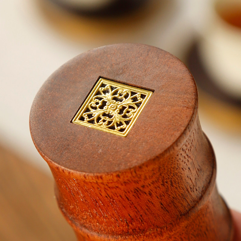 黑檀木盖置紫砂壶盖托盖碗茶盖搁垫小架子花梨木杯托功夫茶具配件