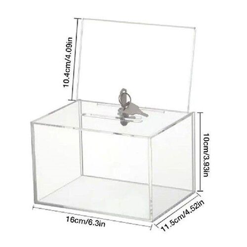 Transparent Acrylic Donation Collection Box Perspex Charity