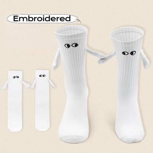2Pairs Magnetic Attraction Socks Holding Hands Long Socks Co