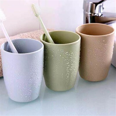 Home Minimalist Couple Toothbrush and Rinse Cups, Solid Colo