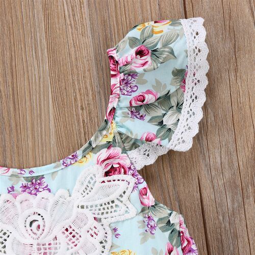 2-7Y Baby Girls Summer Dress Kids Clothing Sleevelss Lace Fl